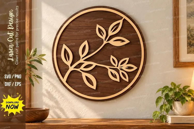 Botanical Branch Laser Cut Wall Art SVG botanical branch