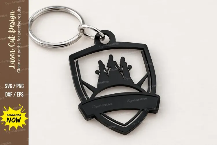 Shield Castle Heraldic Keychain Laser Cut SVG, Majestic