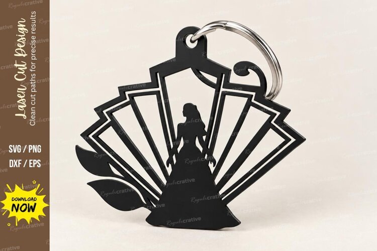 Shield Clover Leaf Irish Keychain Laser Cut SVG, Lucky Shamr example image 1