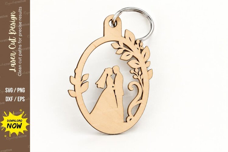 Fan Shape Princess Gown Dress Keychain Laser Cut SVG, Elegan example image 1