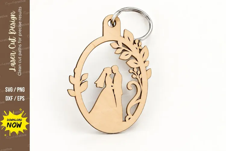 Fan Shape Princess Gown Dress Keychain Laser Cut SVG, Elegan