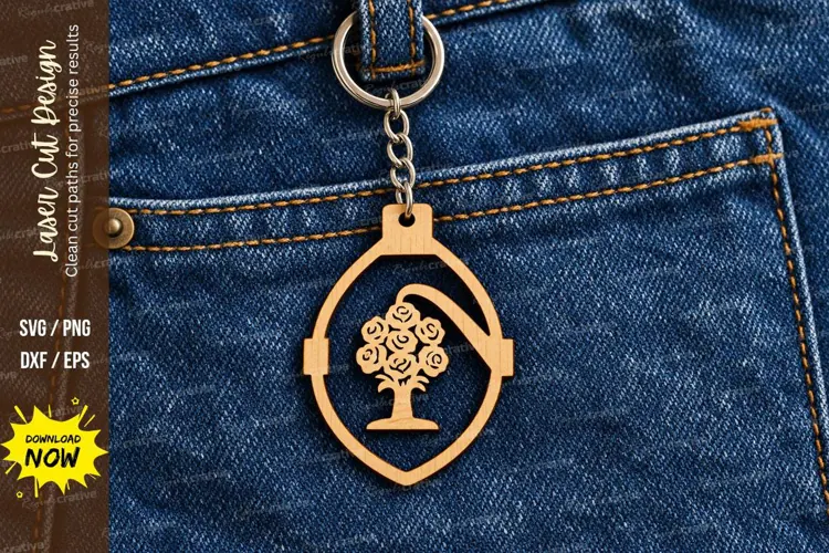 Fan Shape Princess Gown Silhouette Keychain Laser Cut SVG