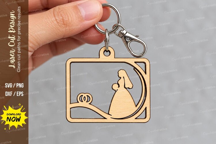 Teardrop Tree Nature Forest Keychain Laser Cut SVG, Botanic example image 1