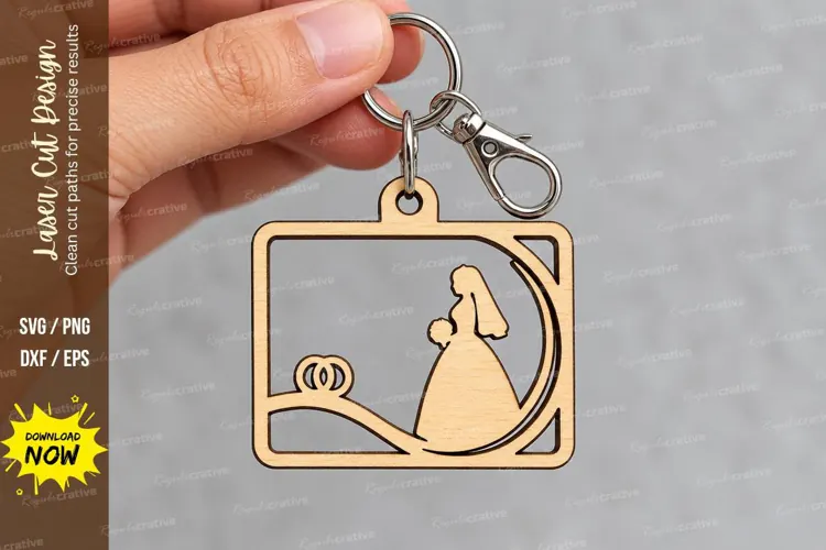 Teardrop Tree Nature Forest Keychain Laser Cut SVG, Botanic