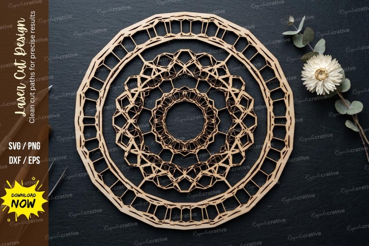 Ornate Mandala Laser Cut SVG laser cut svg, ornate mandala,