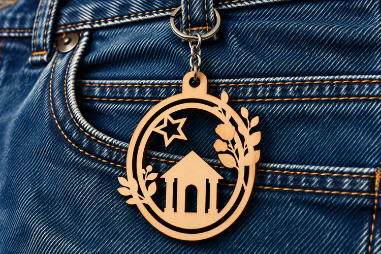 Round Floral House Nature Keychain Laser Cut SVG, Botanical