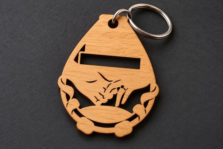 Teardrop Holding Hands Floral Wreath Keychain Laser Cut SVG, example image 1