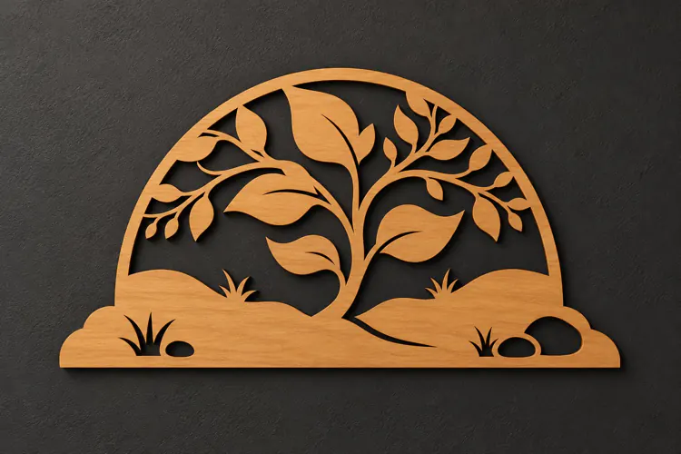 Dome Tree Botanical Nature Landscape Laser Cut SVG, Scenic