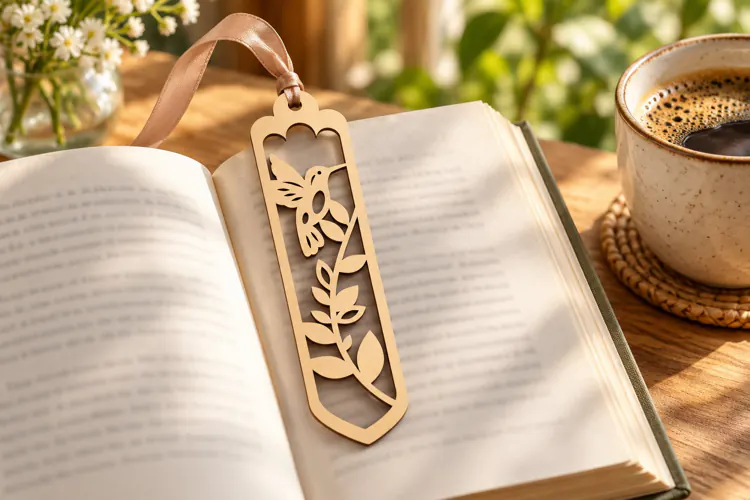 Long Drop Butterfly Botanical Bookmark Laser Cut SVG, Page