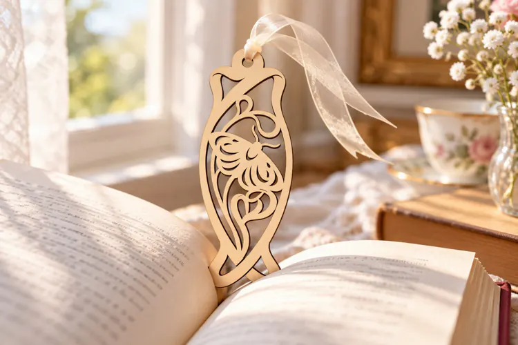 Leaf Butterfly Botanical Bookmark Laser Cut SVG, Page Marker