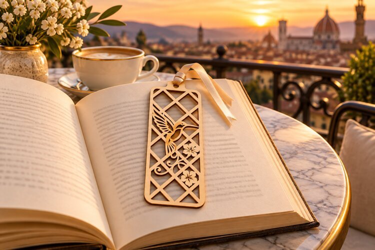 Rectangle Butterfly Botanical Bookmark Laser Cut SVG, Page example image 1