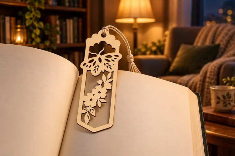 Arch Butterfly Botanical Bookmark Laser Cut SVG, Page Marker