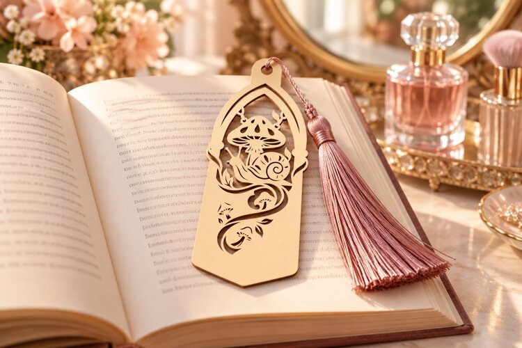 Arch Nature Forest Tree Bookmark Laser Cut SVG, Botanical example image 1