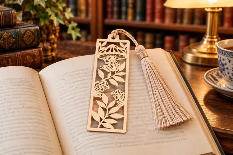 Rectangle Nature Forest Floral Bookmark Laser Cut SVG, Page