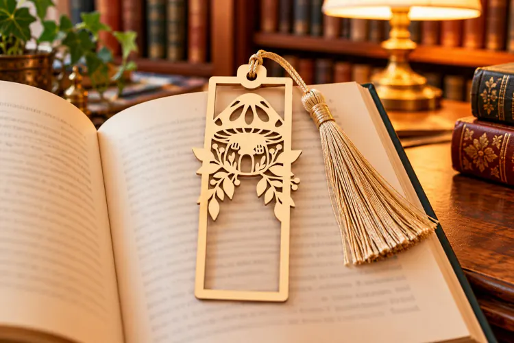 Rectangle Floral Botanical Bookmark Laser Cut SVG, Page Mark
