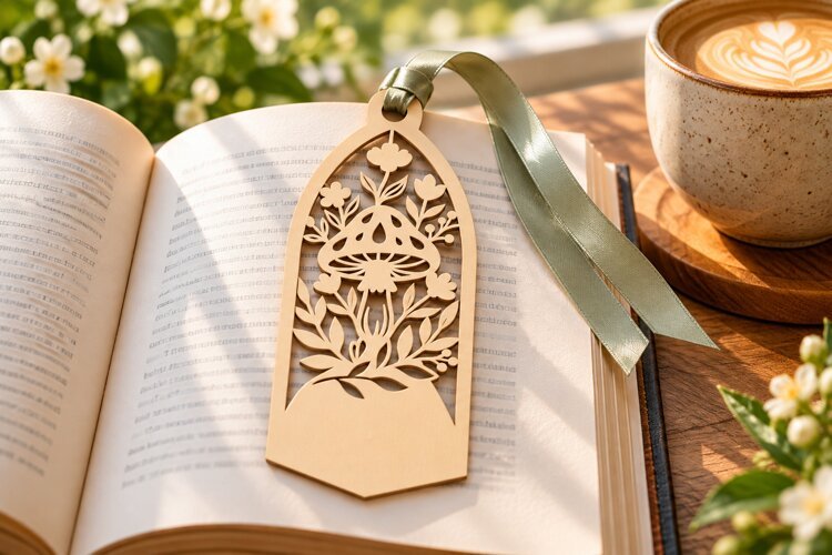 Arch Nature Forest Floral Bookmark Laser Cut SVG, Botanical example image 1