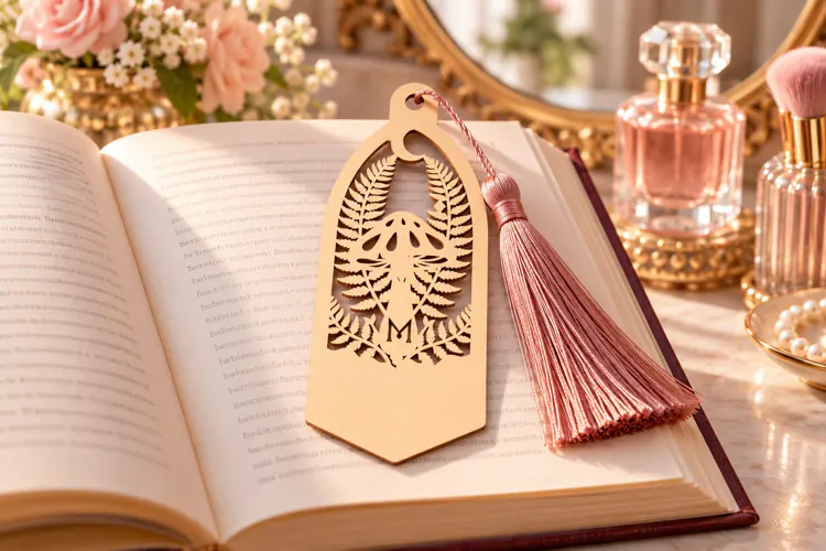 Rectangle Nature Forest House Bookmark Laser Cut SVG, Page