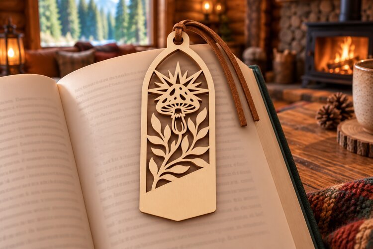 Arch Nature Forest Floral Bookmark Laser Cut SVG, Botanical example image 1