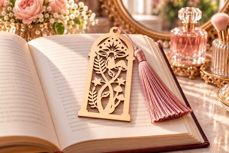 Arch Nature Forest Animal Bookmark Laser Cut SVG, Botanical example image 1