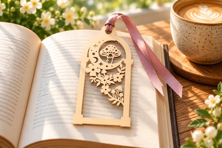 Arch Nature Forest Tree Bookmark Laser Cut SVG, Botanical example image 1