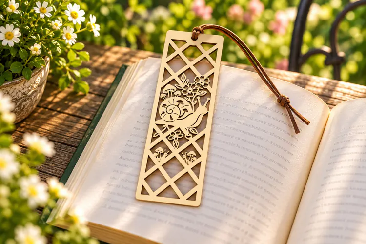 Rectangle Nature Forest Butterfly Bookmark Laser Cut SVG,