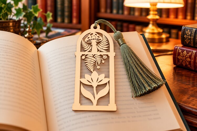 Arch Nature Forest Floral Bookmark Laser Cut SVG, Botanical example image 1