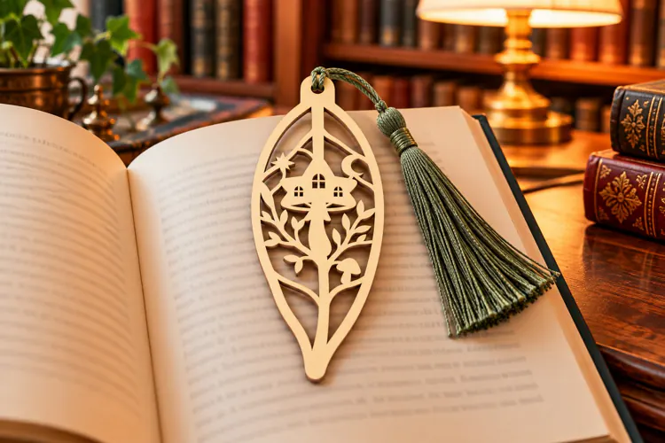 Leaf Nature Forest Mushroom Bookmark Laser Cut SVG, Page Mar