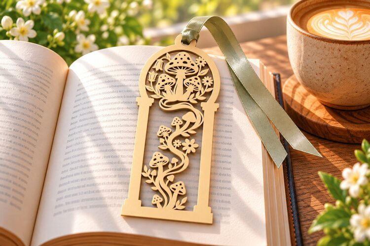 Arch Nature Forest Tree Bookmark Laser Cut SVG, Botanical example image 1