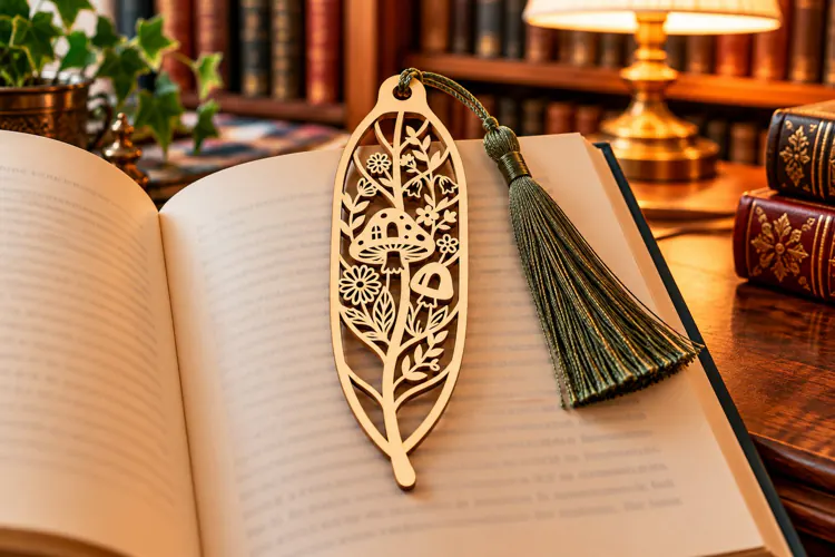 Leaf Nature Forest Mushroom Bookmark Laser Cut SVG