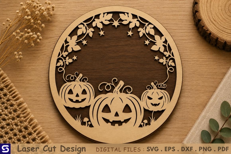 3D Halloween Pumpkins Layered Laser Cut File