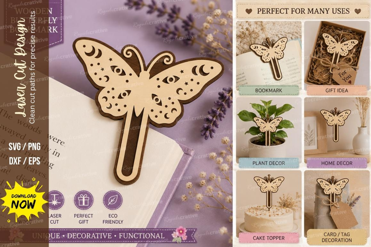 swirl butterfly bookmark, swirl butterfly svg, ornate wing