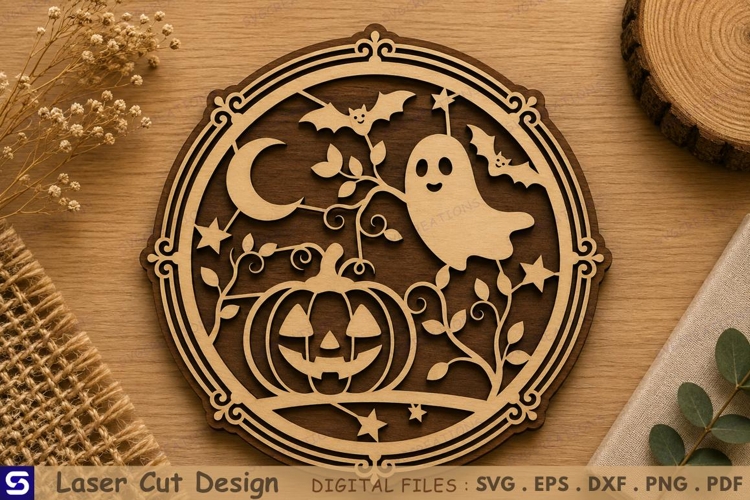 3D Halloween Ghost Pumpkin Layered Laser Cut File