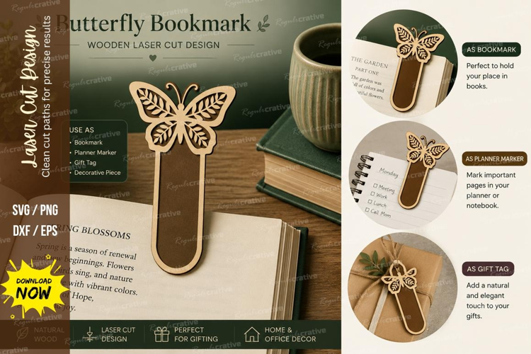 mini butterfly bookmark, butterfly clip svg, small butterfly