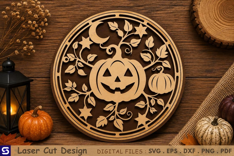 3D Halloween Pumpkin Vines Layered Laser Cut File