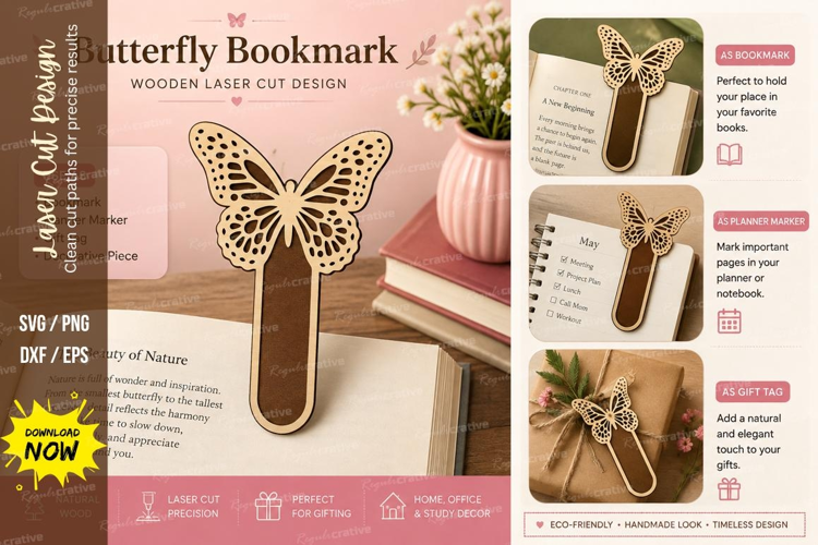 lace butterfly bookmark, detailed butterfly svg, filigree wi