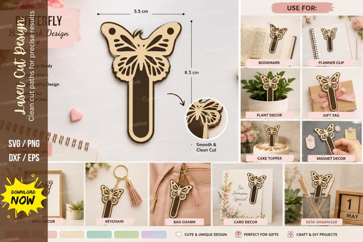 classic butterfly bookmark, butterfly bookmark svg,