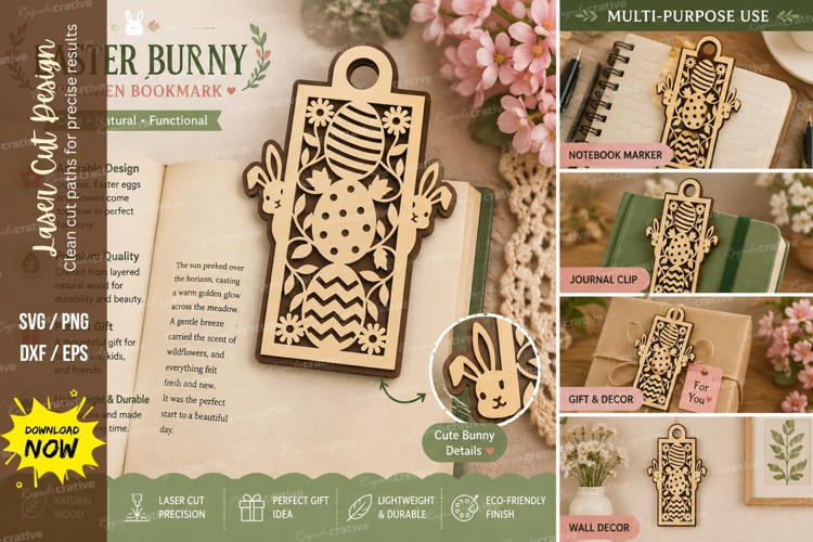 easter bunny bookmark, easter egg bookmark, bunny egg svg,