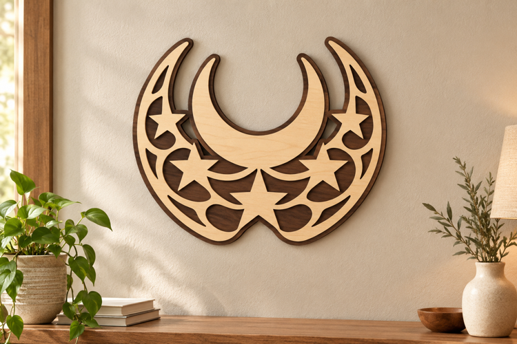 Crescent Moon Laser Cut SVG File, crescent moon svg, moon