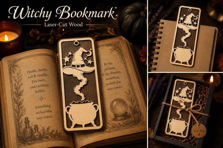Witch Hat Bookmark Laser Cut SVG File witch hat bookmark svg example image 1