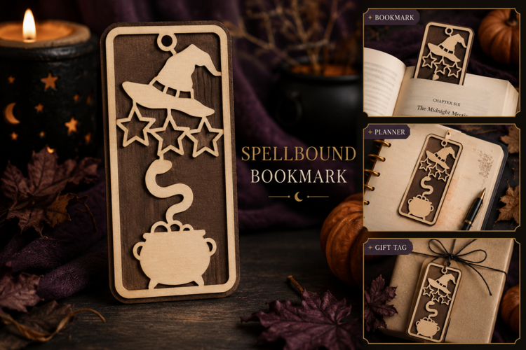Spellbound Bookmark Laser Cut SVG File spellbound bookmark