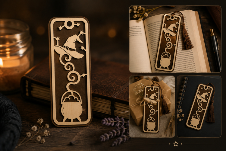 Witchy Bookmark Laser Cut SVG File witchy bookmark svg,witch