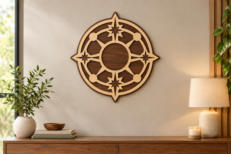 Celestial Compass Laser Cut SVG File, celestial compass svg