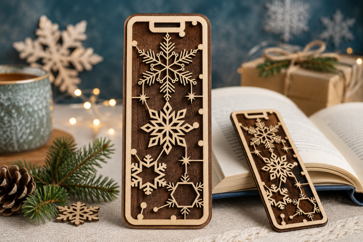 Ornate Snowflake Laser Cut SVG File laser cut bookmark svg,