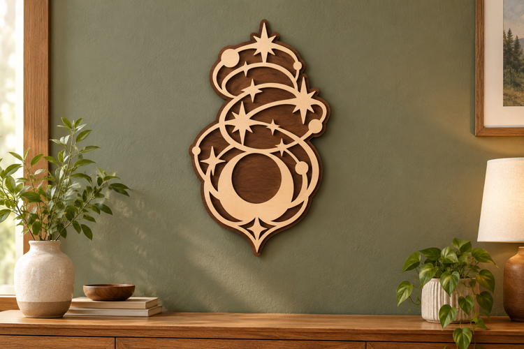 Triple Moon Charm Laser Cut SVG File, triple moon svg, moon