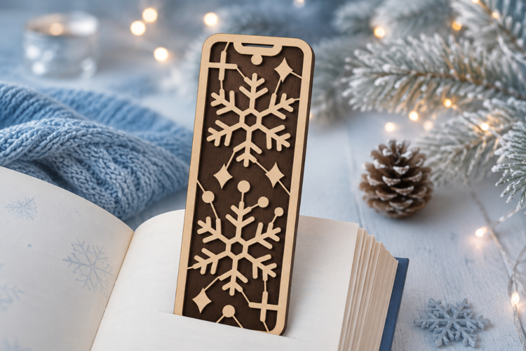 Branch Snowflake Laser Cut SVG File laser cut bookmark svg,