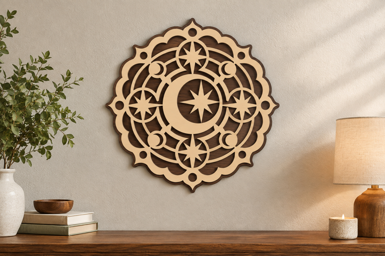 Celestial Mandala Laser Cut SVG File, celestial mandala svg