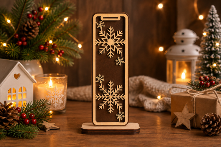 Snowflake Charm Laser Cut SVG File laser cut bookmark svg,