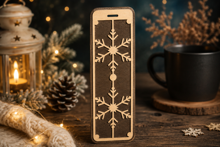 Snowflake Branch Laser Cut SVG File laser cut bookmark svg