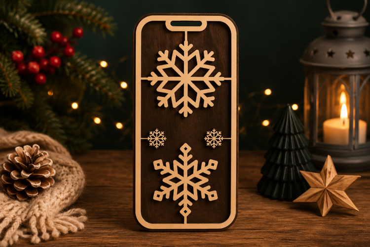 Bold Snowflake Laser Cut SVG File laser cut bookmark svg,