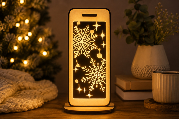 Starry Snowflake Laser Cut SVG File laser cut bookmark svg,